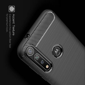 Carbon Силиконовый матовый чехол для Motorola Moto G8 Plus - Черный