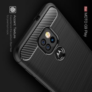 Carbon Силиконовый матовый чехол для Motorola Moto G9 Play / Moto E7 Plus - Черный