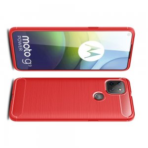 Carbon Силиконовый матовый чехол для Motorola Moto G9 Power - Красный