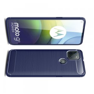 Carbon Силиконовый матовый чехол для Motorola Moto G9 Power - Синий