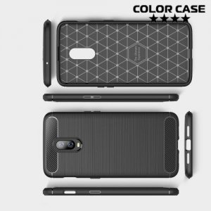 Carbon Силиконовый матовый чехол для OnePlus 6T - Черный
