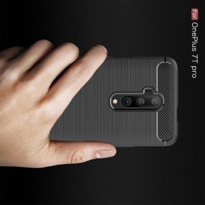 Carbon Силиконовый матовый чехол для OnePlus 7T Pro - Черный