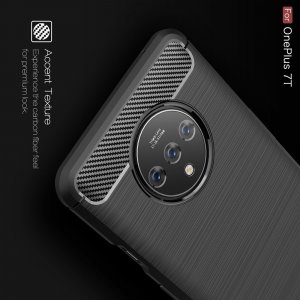 Carbon Силиконовый матовый чехол для OnePlus 7T - Синий
