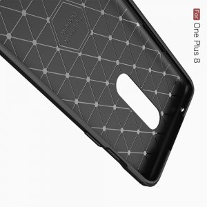 Carbon Силиконовый матовый чехол для OnePlus 8 - Черный