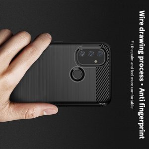 Carbon Силиконовый матовый чехол для OnePlus NORD N100 - Черный