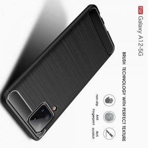 Carbon Силиконовый матовый чехол для Samsung Galaxy A12 - Черный