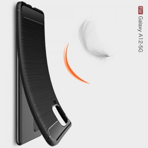Carbon Силиконовый матовый чехол для Samsung Galaxy A12 - Черный