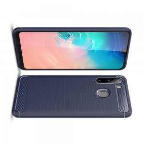Carbon Силиконовый матовый чехол для Samsung Galaxy A21 - Синий