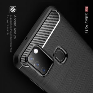 Carbon Силиконовый матовый чехол для Samsung Galaxy A21s - Черный