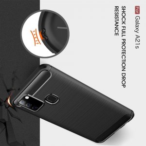 Carbon Силиконовый матовый чехол для Samsung Galaxy A21s - Черный