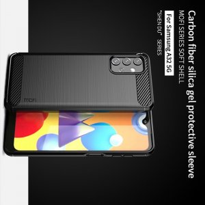 Carbon Силиконовый матовый чехол для Samsung Galaxy A32 - Черный