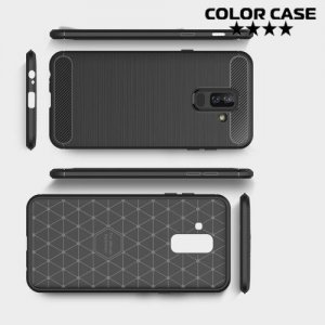 Carbon Силиконовый матовый чехол для Samsung Galaxy A6 Plus 2018 - Черный