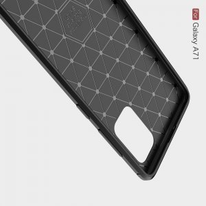 Carbon Силиконовый матовый чехол для Samsung Galaxy A71 - Красный