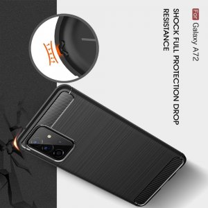 Carbon Силиконовый матовый чехол для Samsung Galaxy A72 - Красный