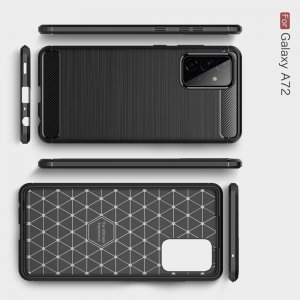 Carbon Силиконовый матовый чехол для Samsung Galaxy A72 - Черный