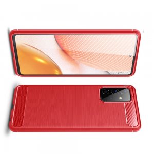 Carbon Силиконовый матовый чехол для Samsung Galaxy A72 - Красный