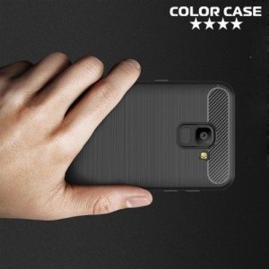 Carbon Силиконовый матовый чехол для Samsung Galaxy J6 2018 SM-J600F - Черный