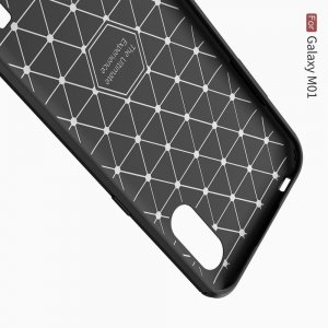 Carbon Силиконовый матовый чехол для Samsung Galaxy M01 - Красный