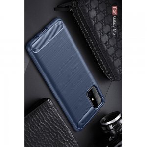 Carbon Силиконовый матовый чехол для Samsung Galaxy M51 - Синий