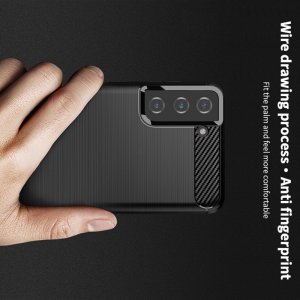 Carbon Силиконовый матовый чехол для Samsung Galaxy S21 - Черный