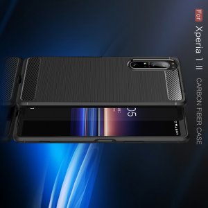 Carbon Силиконовый матовый чехол для Sony Xperia 1 II - Синий