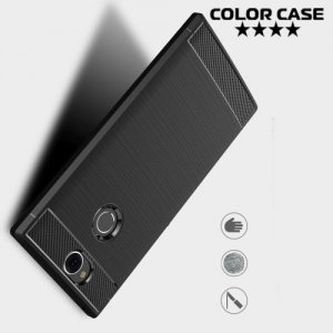 Carbon Силиконовый матовый чехол для Sony Xperia XA2 Plus - Черный