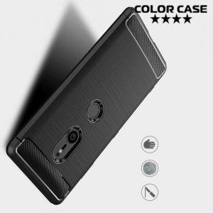 Carbon Силиконовый матовый чехол для Sony Xperia XZ3 - Черный