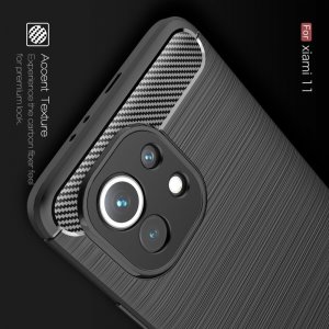 Carbon Силиконовый матовый чехол для Xiaomi Mi 11 - Черный