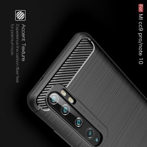 Carbon Силиконовый матовый чехол для Xiaomi Mi Note 10 - Синий