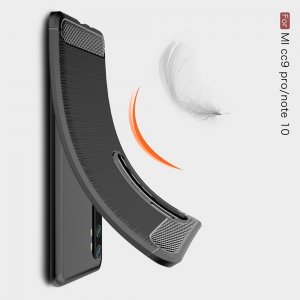 Carbon Силиконовый матовый чехол для Xiaomi Mi Note 10 - Синий