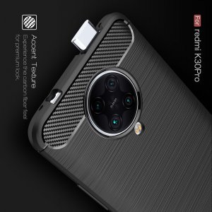 Carbon Силиконовый матовый чехол для Xiaomi Poco F2 Pro - Черный