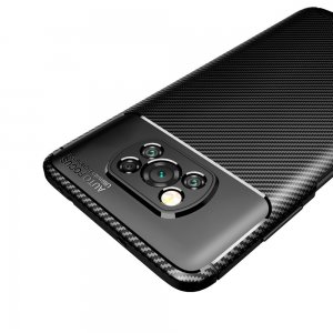 Carbon Силиконовый матовый чехол для Xiaomi Poco X3 NFC - Черный