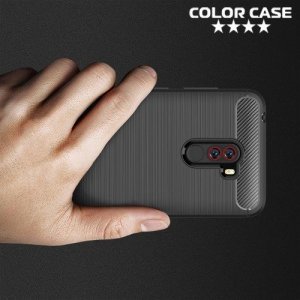 Carbon Силиконовый матовый чехол для Xiaomi Pocophone F1 - Черный