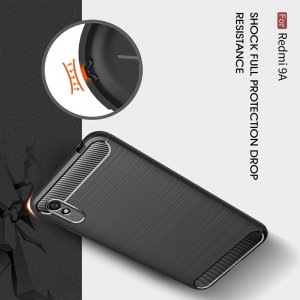 Carbon Силиконовый матовый чехол для Xiaomi Redmi 9A - Черный