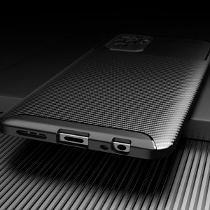 Carbon Силиконовый матовый чехол для Xiaomi Redmi Note 10 - Коричневый