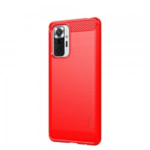 Carbon Силиконовый матовый чехол для Xiaomi Redmi Note 10 Pro - Красный