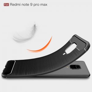 Carbon Силиконовый матовый чехол для Xiaomi Redmi Note 9 Pro (9S,9 Pro Max) / Pro Max) - Черный