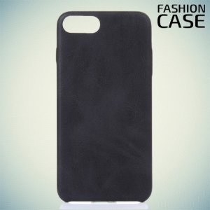 Чехол кейс обтянутый эко-кожей для iPhone 8 Plus / 7 Plus - Черный