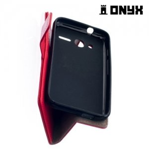 Чехол книжка для Alcatel One Touch Pixi 4 (4) 4034D - Красный