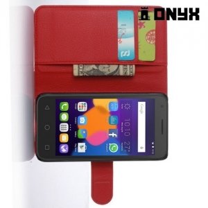 Чехол книжка для Alcatel One Touch Pop 3 (5) 5065D 5065X - Красный