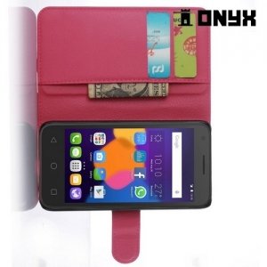Чехол книжка для Alcatel One Touch Pop 3 (5) 5065D 5065X - Розовый