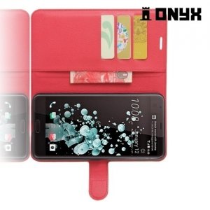 Чехол книжка для HTC U Ultra - Красный