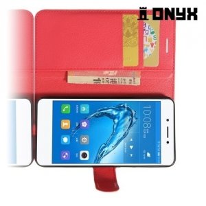Чехол книжка для Huawei Honor 6C - Красный