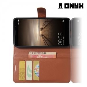 Fasion Case чехол книжка флип кейс для Huawei Mate 9 - Коричневый