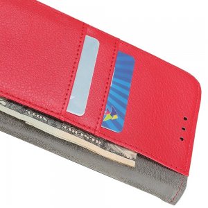 Чехол книжка для Huawei P40 lite E отделения для карт и подставка Красный