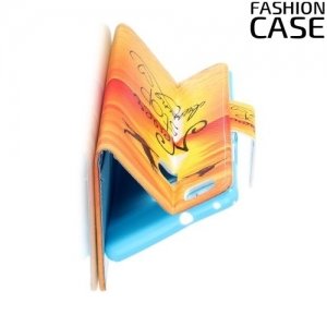 Чехол книжка для Huawei P9 lite - с рисунком Закат