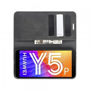 Чехол книжка для Huawei Y5p / Honor 9S с магнитом и отделением для карты - Черный