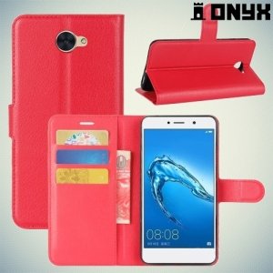 Чехол книжка для Huawei Y7 - Красный