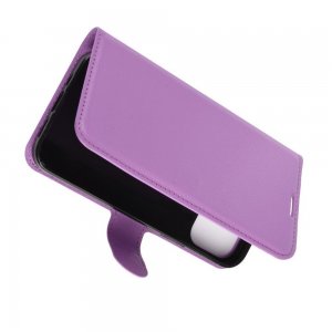 Чехол книжка для iPhone 12 Pro Max отделения для карт и подставка Фиолетовый