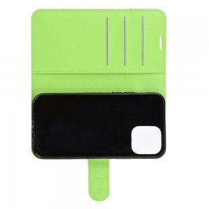 Чехол книжка для iPhone 12 Pro Max отделения для карт и подставка Зеленый